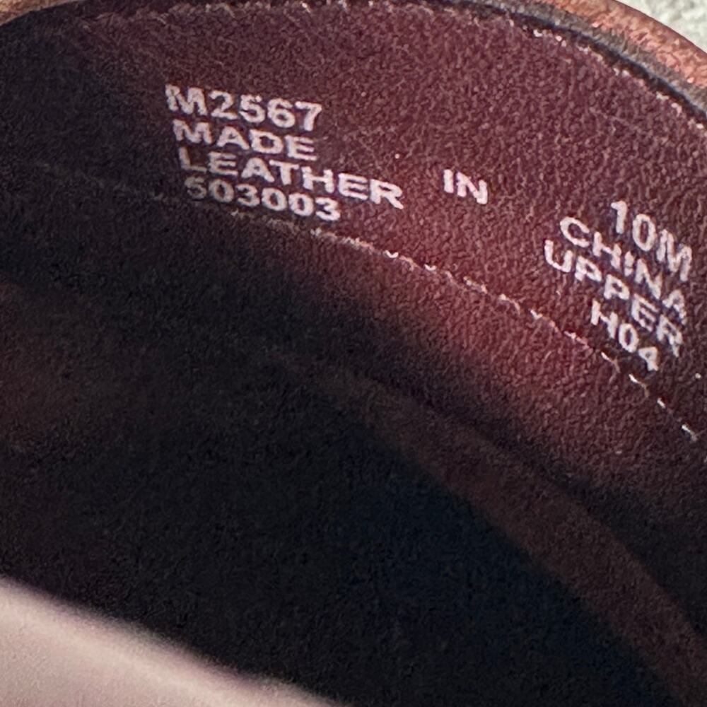 Rockport Size 10 Men Burgundy Brown Leather Preppy Penny Loafer Shoe Career Work - Picture 5 of 10